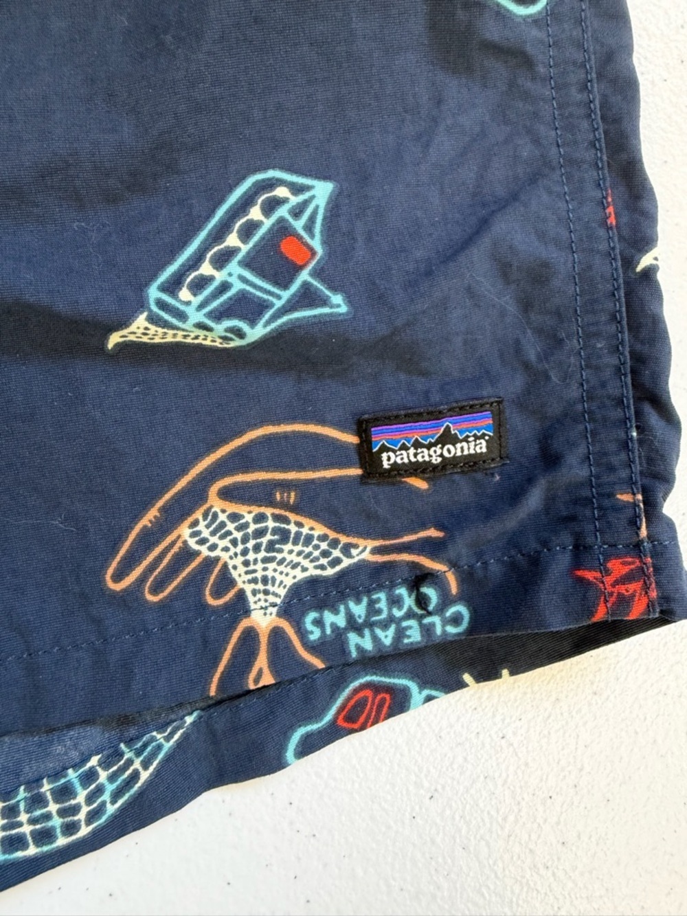 Patagonia Boys Shorts Baggies Blue Ocean Elastic Waist Size 3T Summer Beach - Picture 3 of 6
